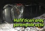 Hafif ticari araç şarampole uçtu