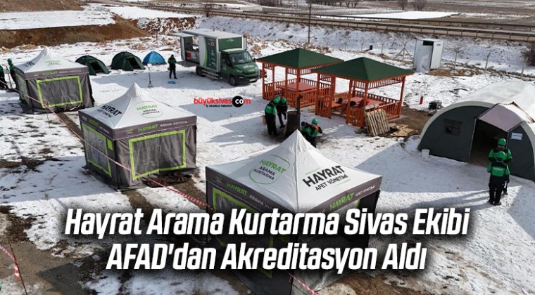 Hayrat Arama Kurtarma Sivas Ekibi AFAD’dan Akreditasyon Aldı