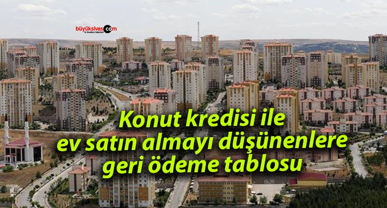 Konut kredisi ile ev satın almayı düşünenlere geri ödeme tablosu