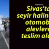 Sivas’ta seyir halindeki otomobil alevlere teslim oldu!