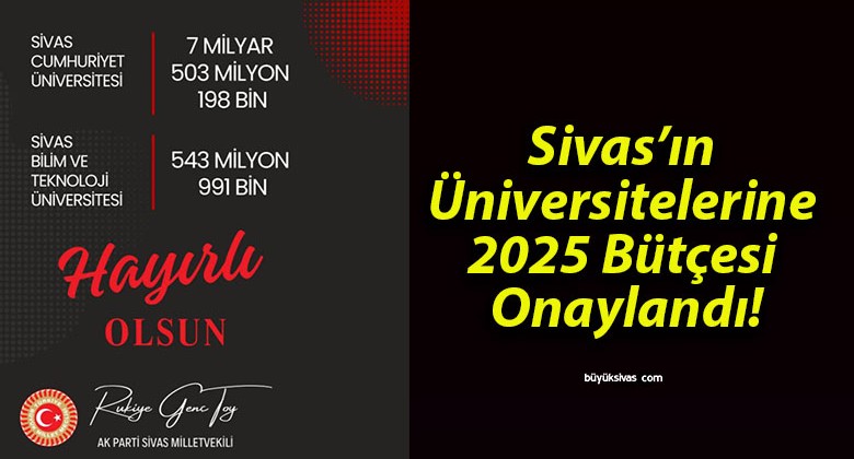 Sivas’ın Üniversitelerine 2025 Bütçesi Onaylandı!