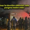 Sivas’ta devrilen elektrikli soba yangına neden oldu!