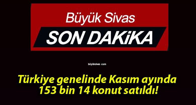 Türkiye genelinde Kasım ayında 153 bin 14 konut satıldı!