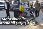 Motosiklet ile otomobil çarpıştı