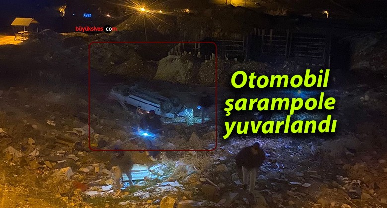 Otomobil şarampole yuvarlandı