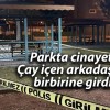 Parkta cinayet! Çay içen arkadaşlar birbirine girdi