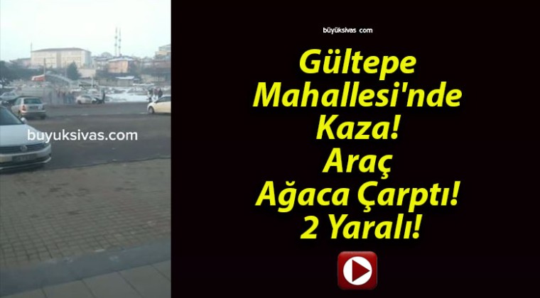 Gültepe Mahallesi’nde Kaza! Araç Ağaca Çarptı! 2 Yaralı!