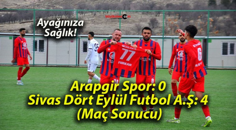 Arapgir Spor: 0 Sivas Dört Eylül Futbol A.Ş: 4 (Maç Sonucu)