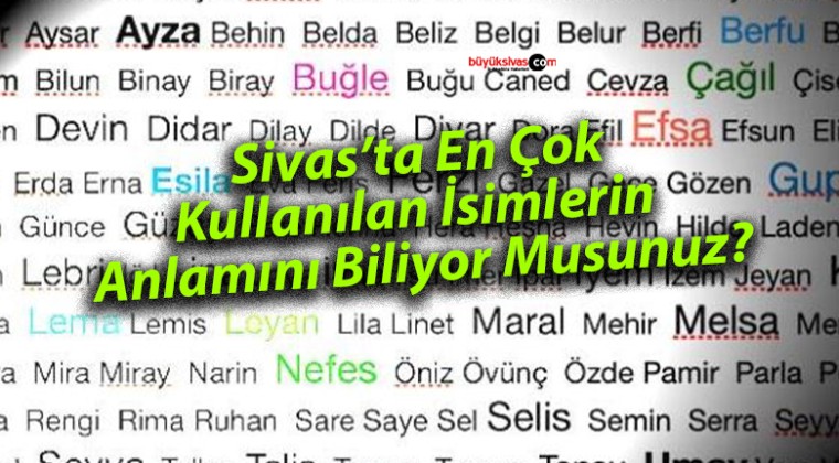 Sivas’ta En Çok Kullanılan İsimlerin Anlamını Biliyor Musunuz?