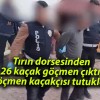 Tırın dorsesinden 26 kaçak göçmen çıktı, 2 göçmen kaçakçısı tutuklandı