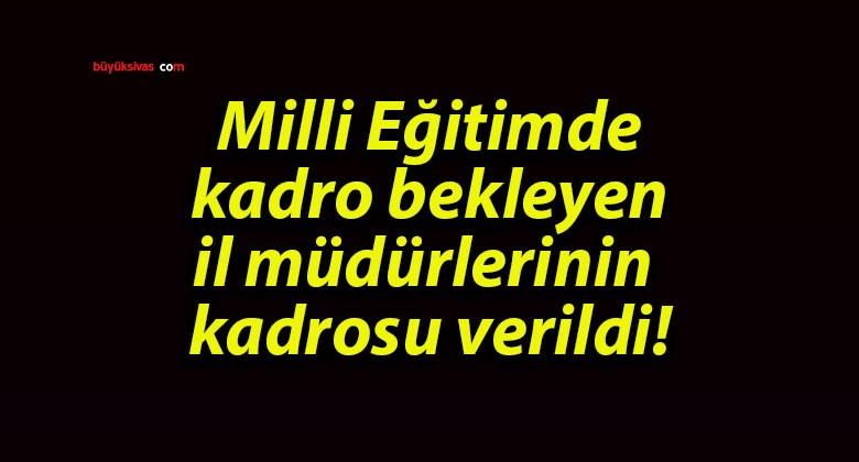 Milli Eğitimde kadro bekleyen il müdürlerinin kadrosu verildi!