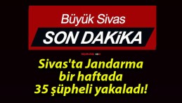 Sivas’ta Jandarma bir haftada 35 şüpheli yakaladı!