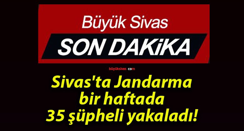 Sivas’ta Jandarma bir haftada 35 şüpheli yakaladı!