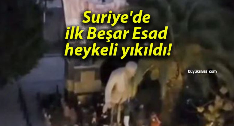 Suriye’de ilk Beşar Esad heykeli yıkıldı!