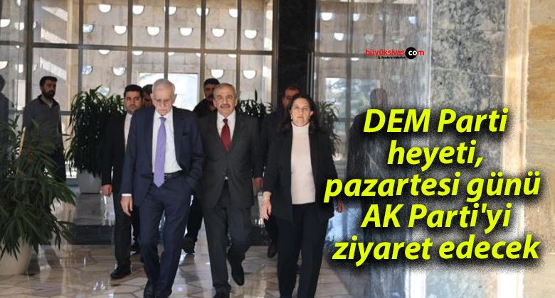 DEM Parti heyeti, pazartesi günü AK Parti’yi ziyaret edecek