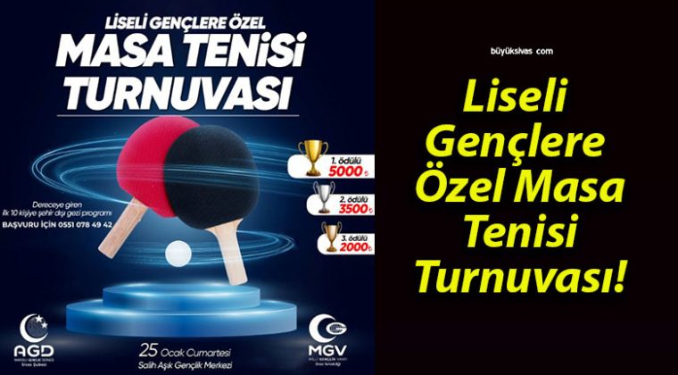 Liseli Gençlere Özel Masa Tenisi Turnuvası!