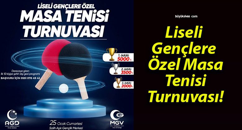 Liseli Gençlere Özel Masa Tenisi Turnuvası!